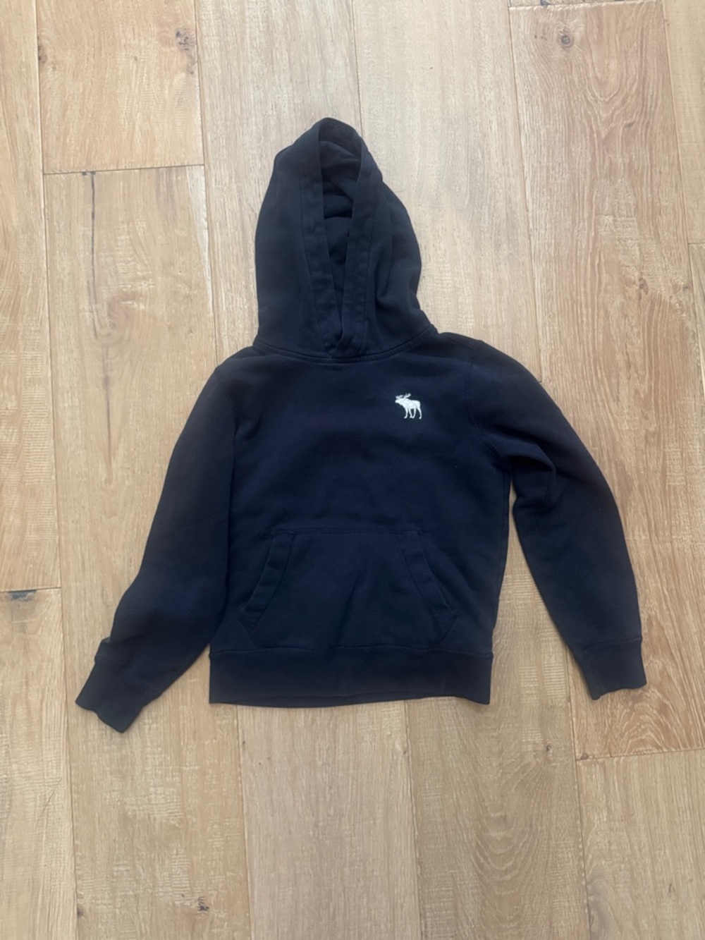 abercrombie kids Black Hoodie with White Moose Logo